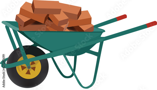 brick transport for construction wheelbarrow transports bricks for construction