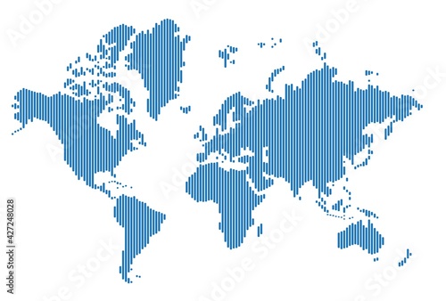 Simplicity modern abstract geometry world map. Vector illustration.