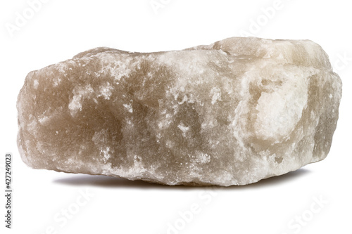 Fényképezés one large piece of natural salt on a white isolated background