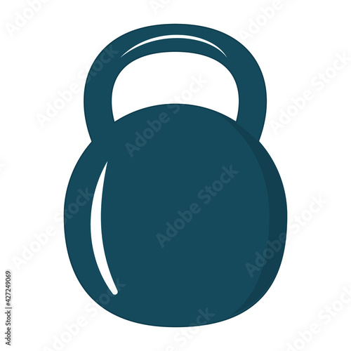 Large round weight for fitness, black contour vector illustration icon design, print, decoration