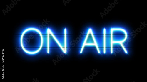 On Air neon sign appear on black background.