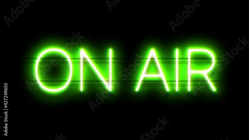 On Air neon sign appear on black background.