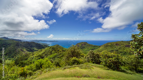 Panoramic view of the sea and the Islands of Batangas province. Mindoro island  Philippines.