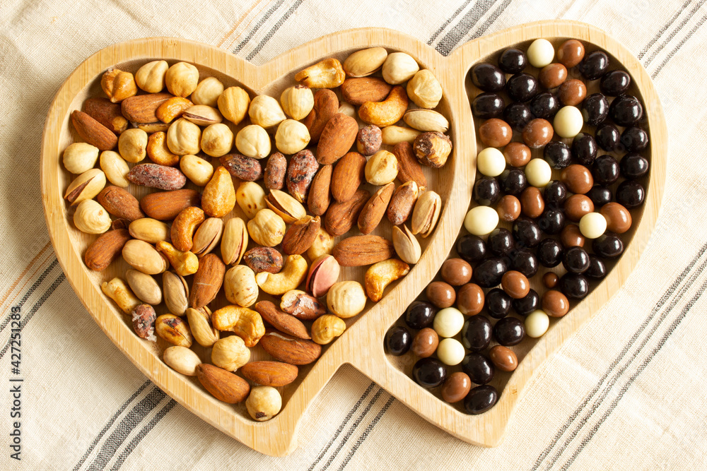 Mixed nuts and chocolate balls Mixed nuts and chocolate balls