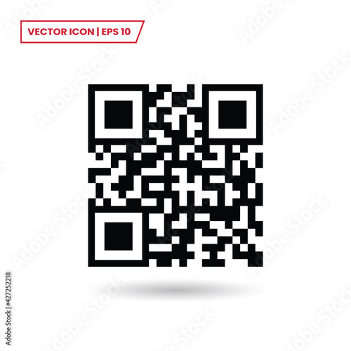 QR code icon vector. Scan code sign