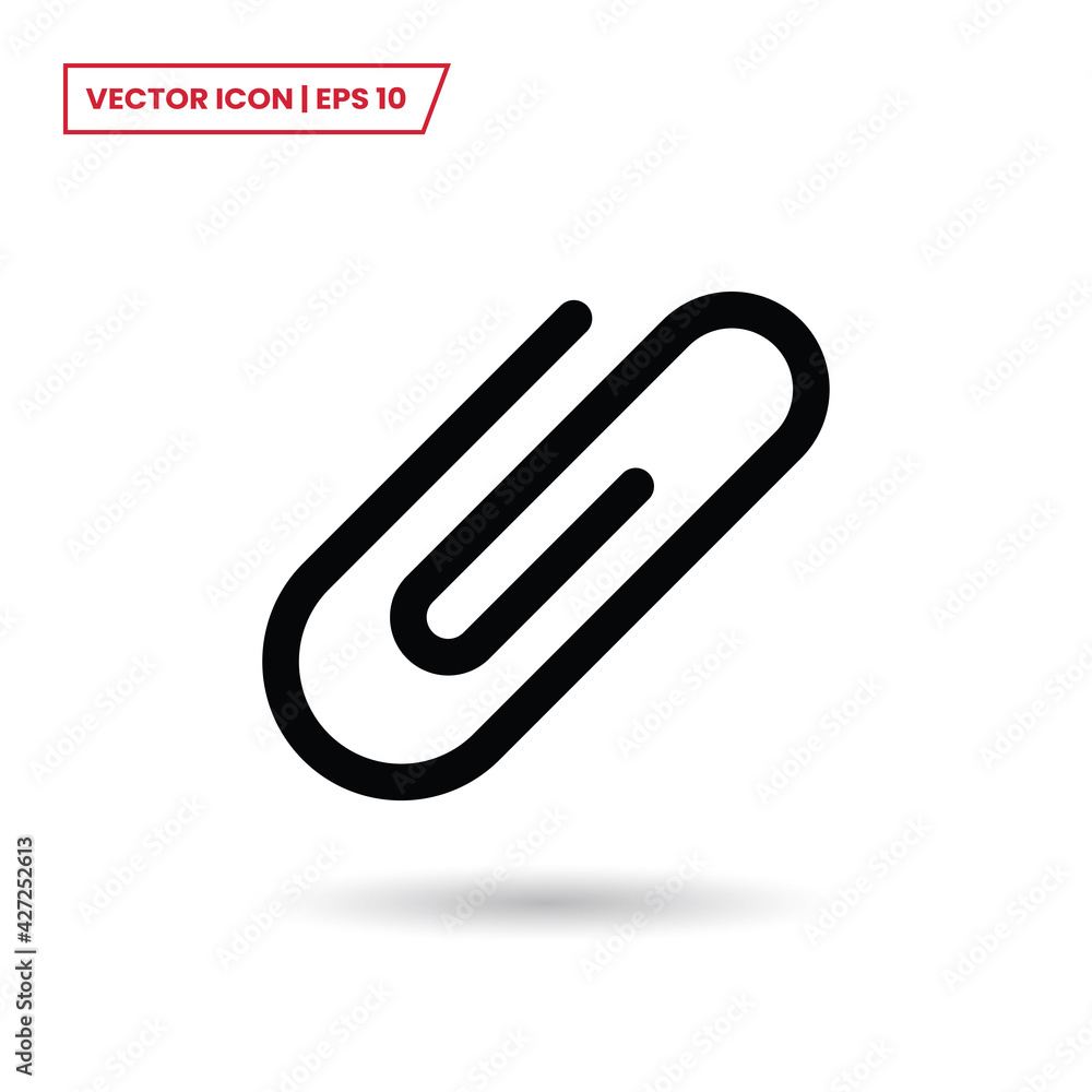 Paper clip icon vector. Attachment sign Paper clip icon vector. Attachment sign