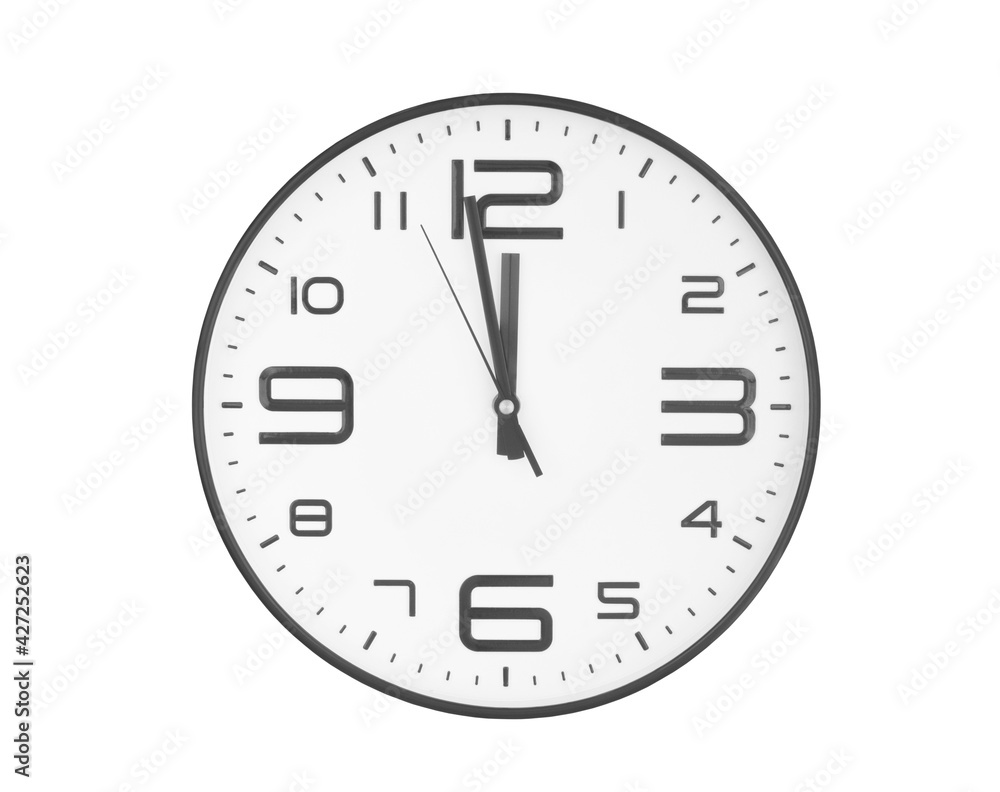Black and white clock isolated on white background Black and white clock isolated on white background