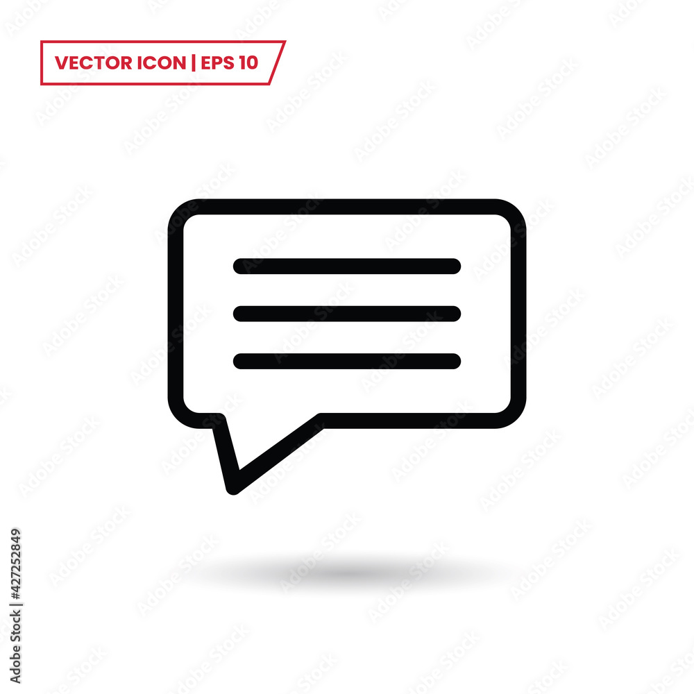 Speech bubble icon vector. Text message sign Speech bubble icon vector. Text message sign
