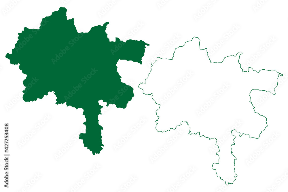 Chatra district (Jharkhand State, Republic of India, North Chotanagpur division) map vector illustration, scribble sketch Chatra map