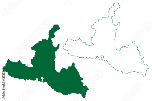 Ramgarh district  Jharkhand State  Republic of India  North Chotanagpur division  map vector illustration  scribble sketch Ramgarh map
