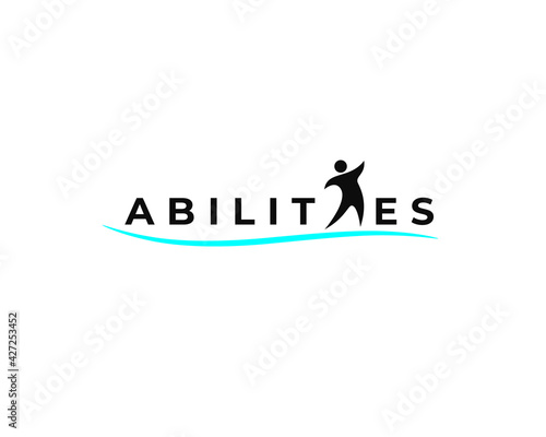 abilitiies wordmark mental health logo with human figures as letter i