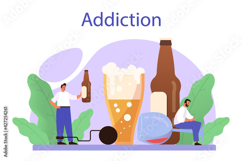 Addiction concept. Idea of medical treatment for addicted people.