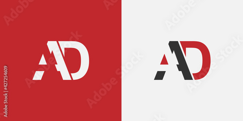 INITIAL LETTER A and D LOGO DESIGN ILLUSTRATION. LUXURY SIMPLE LOGO DESIGN ILLUSTRATION