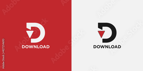 VECTOR INITIAL LETTER D FOR DOWNLOAD. SIMPLE LOGO DESIGN ILLUSTRATION