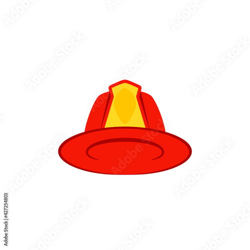 Firefighter hat front view icon. Clipart image isolated on white background