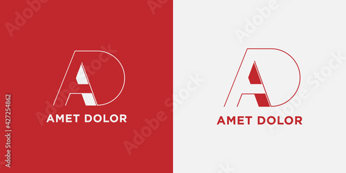INITIAL LETTER D AND A LOGO DESIGN ILLUSTRATION. LUXURY SIMPLE LOGO DESIGN ILLUSTRATION