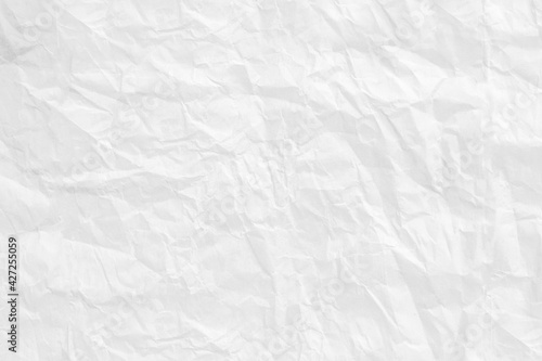 White paper sheet texture background with crumpled wrinkled and rough pattern, empty blank paper page