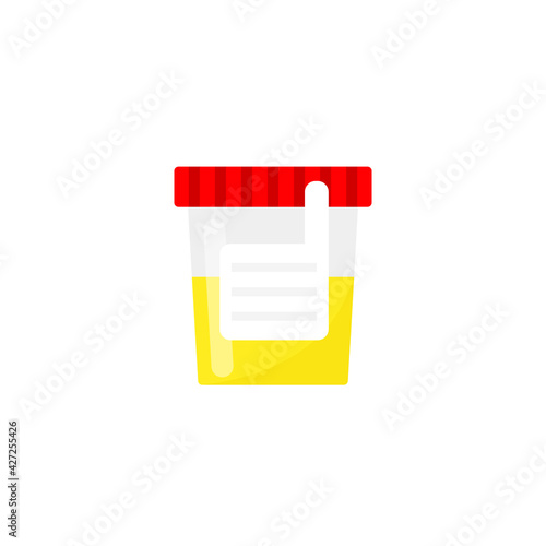 Urine test cup icon. Clipart image isolated on white background