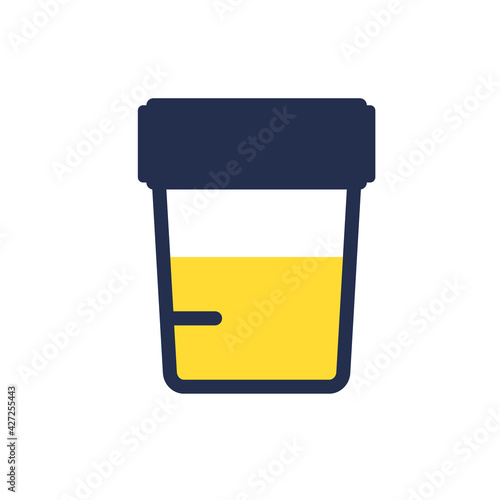 Urine test cup icon. Clipart image isolated on white background