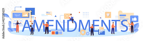 Amendments typographic header. Marketing program development for client