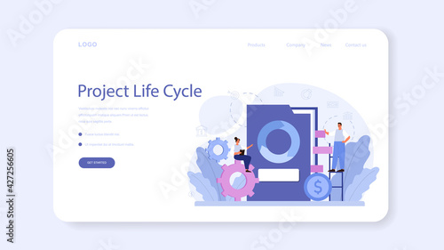 Maturity stage web banner or landing page. Project life cycle period.