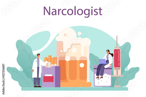 Narcologist concept. Professional medical specialist. Drug and tobacco