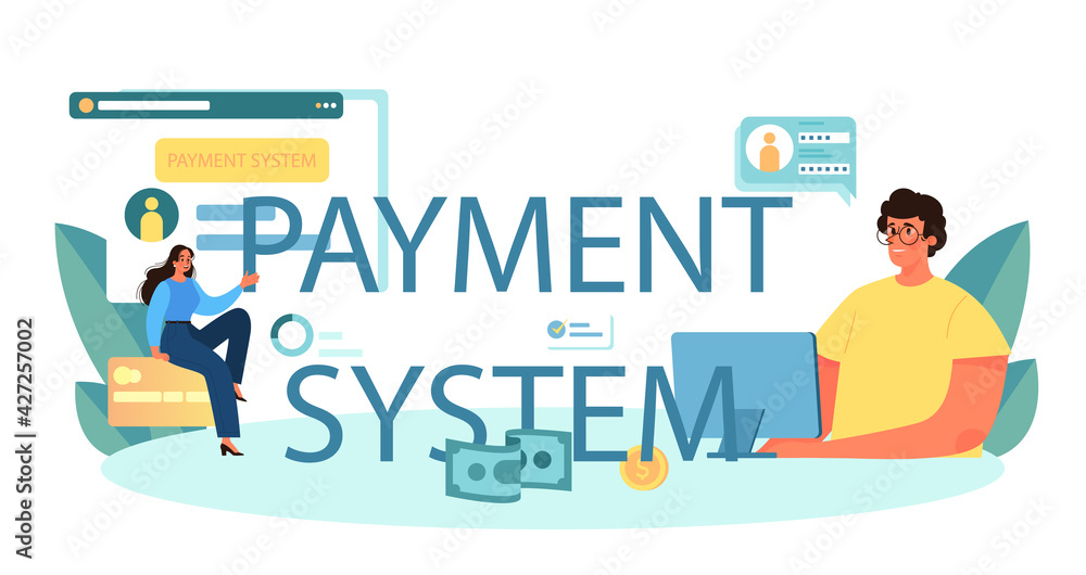 Payment system typographic header. Website payment system Payment system typographic header. Website payment system