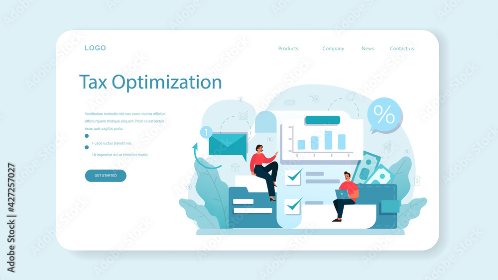 Taxes payment web banner or landing page. Idea of business accounting Taxes payment web banner or landing page. Idea of business accounting