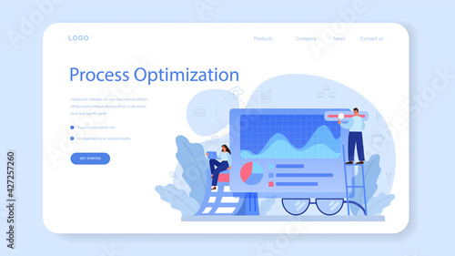 Process optimization web banner or landing page. Idea of business