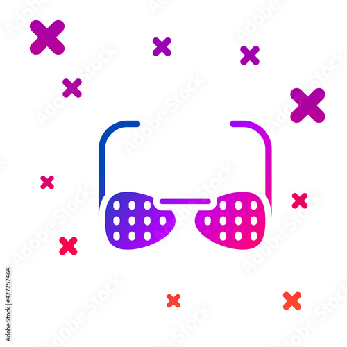 Color Glasses for the blind and visually impaired icon isolated on white background. Gradient random dynamic shapes. Vector