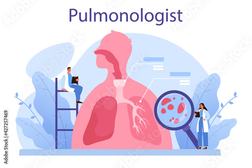 Pulmonologist. Idea of health and medical treatment. Healthy pulmonary