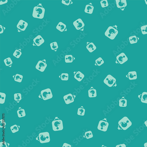 Green Disabled wheelchair icon isolated seamless pattern on green background. Disabled handicap sign. Vector