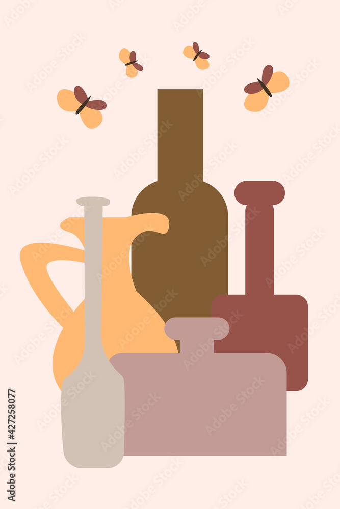 vase pattern background, Abstract Boho minimalist vase illustration for design nursery wall decor, t shirt print, contemporary poster etc. vase pattern background, Abstract Boho minimalist vase illustration for design nursery wall decor, t shirt print, contemporary poster etc.