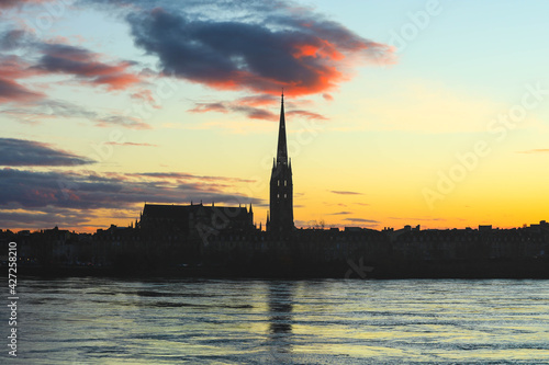 Pont de Pierre at twilight, Bordeaux city, France © nonglak