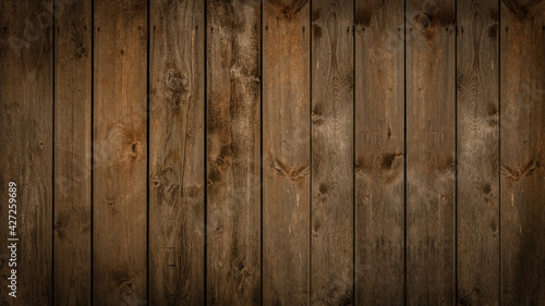 Old brown rustic dark grunge wooden timber texture - wood background banner.