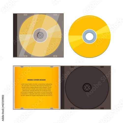 Cd Case Mockup template set concept Realistic illustration
