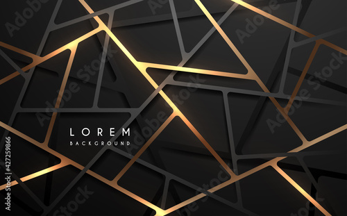 Abstract black and gold geometric lines background