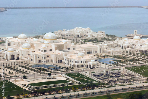 United Arab Emirates, Abu Dhabi Aerial view of the presidential palace