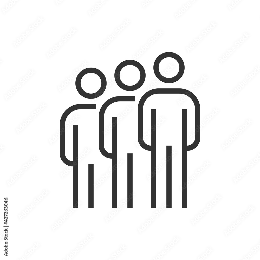 people group icon line business vector people group icon line business vector