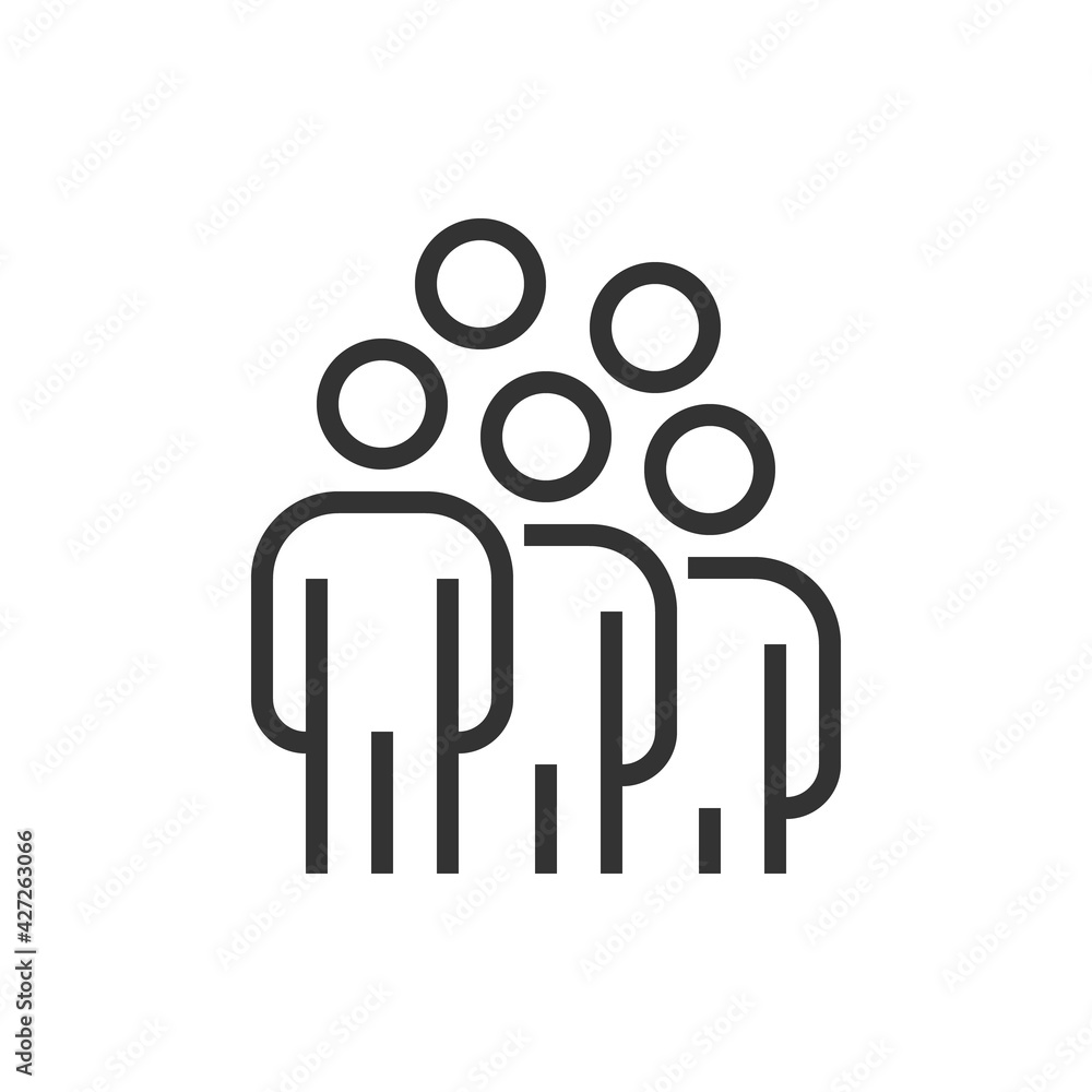 people group teamwork icon line business vector people group teamwork icon line business vector