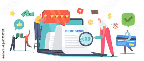 Good Credit Score Loan Approval Concept. Creditworthiness or Risk of Individuals for Debt, Mortgage and Payment Cards