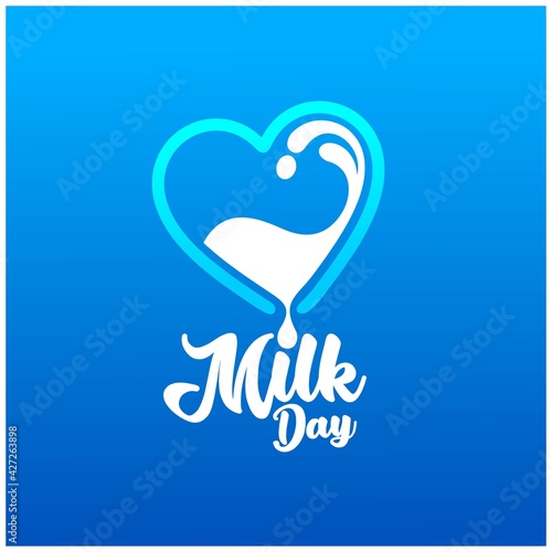 Milk day logo, world milk day vector