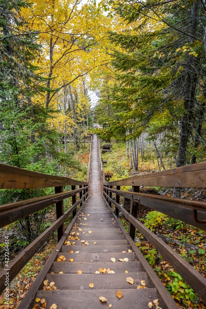 Looking down a long stairway at Split Rock Lighthouse State Park in Minnesota Looking down a long stairway at Split Rock Lighthouse State Park in Minnesota