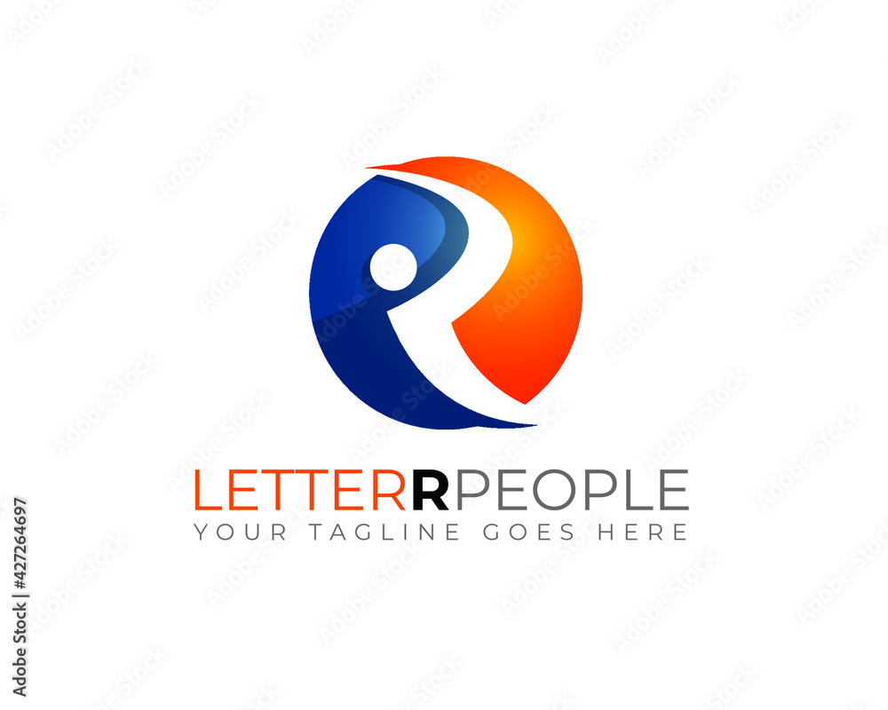 anagram monogram initial of letter I R as human figure symbol anagram monogram initial of letter I R as human figure symbol