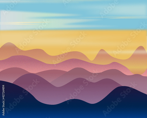 mountain beautiful landscape background design illustration