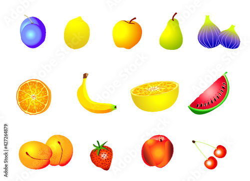 illustrations pictos  fruits