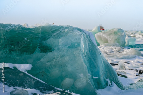 Hummocks on the river in spring