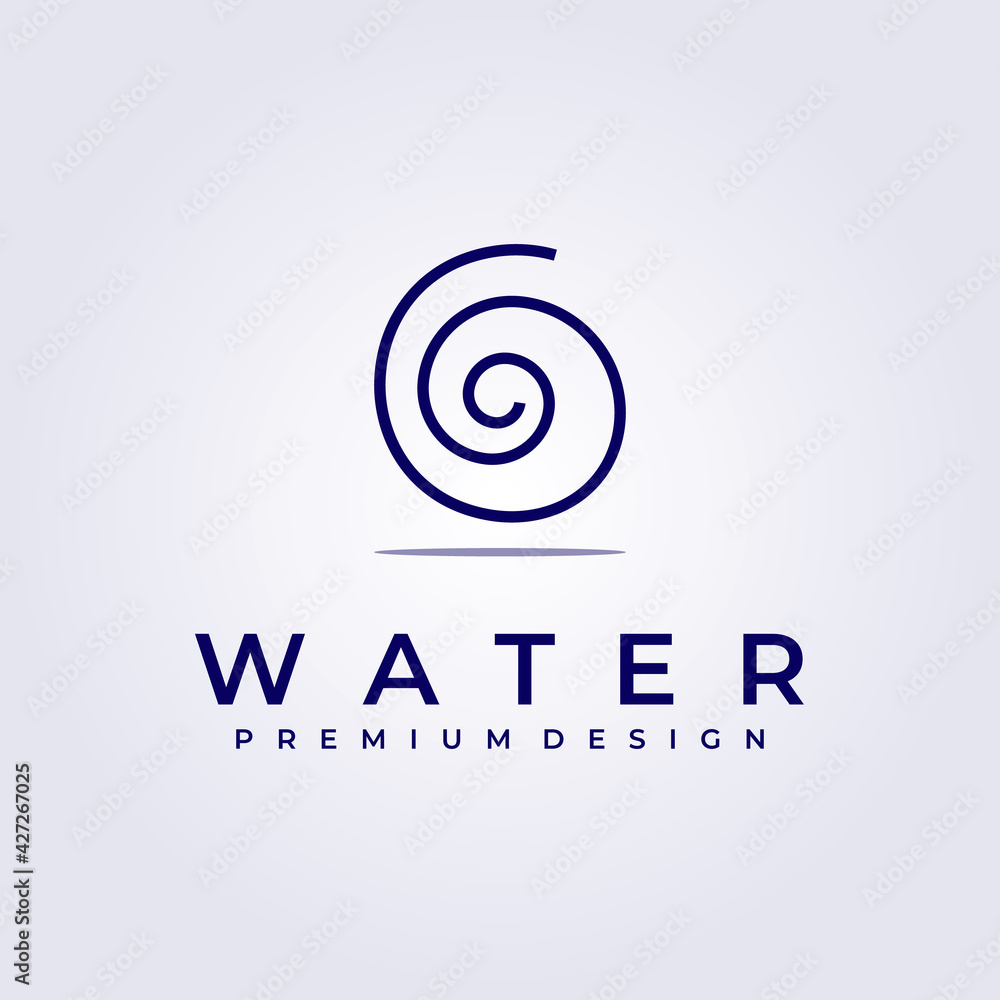wave water ocean flow logo icon symbol sign element label vector illustration design simple line monoline simple minimal