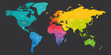 Colorful dark theme World Map
