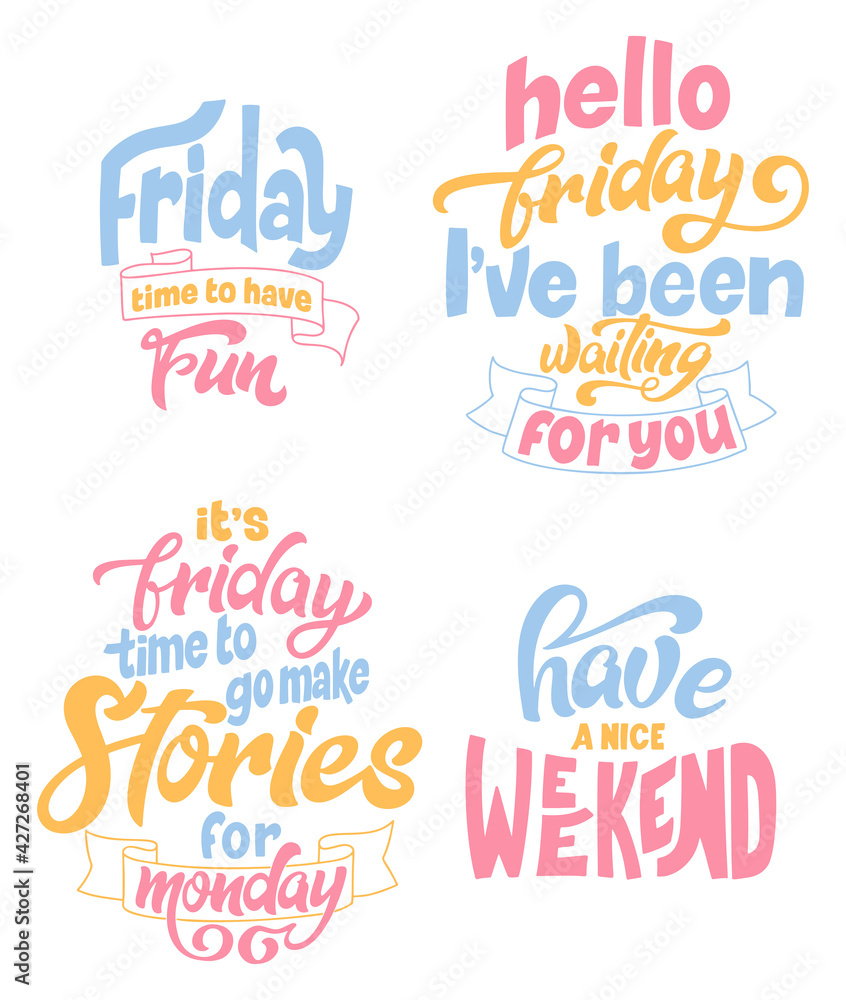 Hand drawn letterign quote about weekend and rest. Enjoy holiday. Modern inspirational phase for poster, print, card, banner. Vector illustration